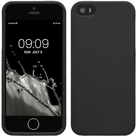 kwmobile Custodia Compatibile con Apple iPhone SE (1.Gen 2016) / iPhone 5 / iPhone 5S Cover - Back Case per Smartphone in Silicone TPU - Protezione Gommata - nero matt