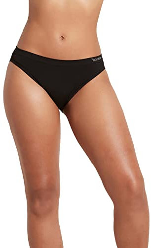 Boody | Women's Classic Bikini Briefs | Organic Bamboo Underwear | Seamless Knickers | Black | X-Large | 1 Pack