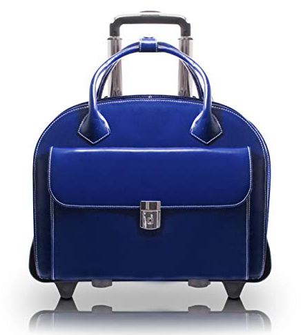 McKlein Glen Ellyn,15 Leather Detachable -Wheeled Ladies' Laptop/Computer & Tablet Business Briefcase Bag/Women's Rolling Overnight Travel Bag, Removable trolley case