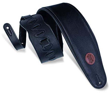 Levy's Leathers Ledergurt für Gitarre oder Bass | Breite 11 cm | Schwarz | (MSS2-4-BLK)