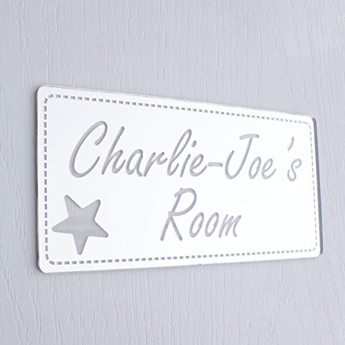 Laserables Shabby Chic Mirror Rectangle Personalised Door Name Plaque