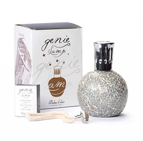 Boles d'olor - Genie Lamp Sphere Mosaic Blanco - Lámpara aromática catalítica 300ml. | Quemador catalítico con mecha para purificar el aire.