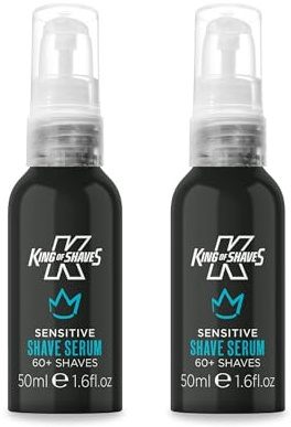 King of Shaves Advanced Sensitive Shaving Face Serum For Men, Shaving Gel Oil Men, Pre Shave Face Serum, 2x50ml