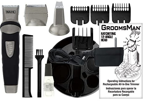 Wahl Groomsman recortadora Corporal 3 en 1, recortadora de pelo de barba para Hombre, recortadora para todo el Cuerpo, set de Aseo Masculino, Cabezales Lavables, Sin Cable