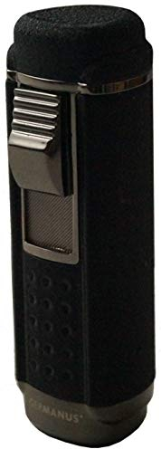 GERMANUS Jetflame Feuerzeug mit 4 Flammen in Schwarz