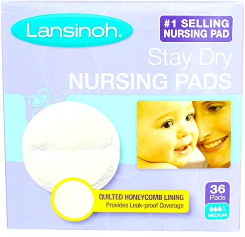 Lansinoh Stay Dry Nursing Pads Medium 36 Each (Pack of 8)
