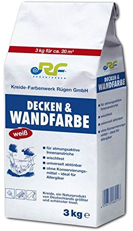 Rügenfarben RF Decken & Wandfarbe, weiß, 3 kg