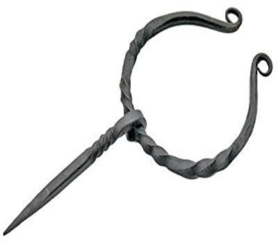 Szco Supplies Medieval Cloak Pin - 3.25 Black Coated Carbon Steel Brooch for Cloaks, Shawls, and Costumes