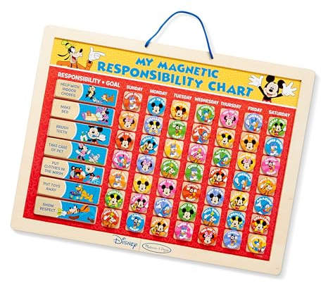Melissa & Doug Disney Mickey Mouse Clubhouse My Magnetic Responsibility Chart - Toddler Routine, Kids Reward Board, Reward Chart for Toddlers and Kids Ages 3+