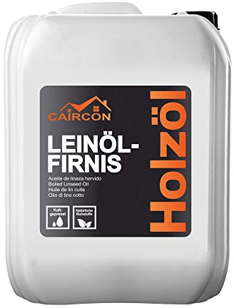 CAIRCON Huile de lin cuite incolore - Protectrice du bois, meuble, mobilier de jardin, liège - 5L
