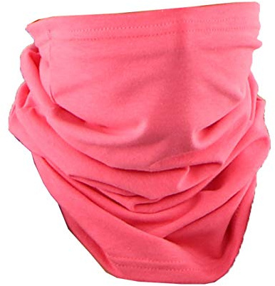 Cotton Face Mask Bandana Tube Scarf Made in America Solid Neck Gaiter (Pink)