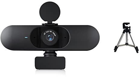 HSQMA Cámara Web Full HD 1080p con Micrófono, Cámara Web USB con Cubierta De Privacidad, Corrección De Luz Automática, Enfoque Automático, Cámara Web con Vista De 90° Plug & Play