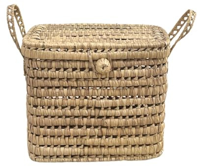 Home Maison - Baúl de almacenamiento para hoja de palmera, 20 x 40 x 20 cm, diseño marroquí, color natural