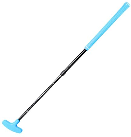 Putter de Golf Rétractable Bidirectionnel pour Droitier Et Gauche, Tige Léger Réglable en Alliage D'aluminium, Mini Club pour Pelouse Intérieure Et Extérieure, Bleu