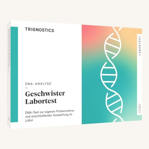 TRIGNOSTICS Geschwistertest ohne Eltern - DNA Test Abstammung inkl. Laborauswertung | 2 Personen zuhause Test der Geschwisterschaft | Probenentnahme mittels 1 Sonderprobe | online und ohne Papierkram