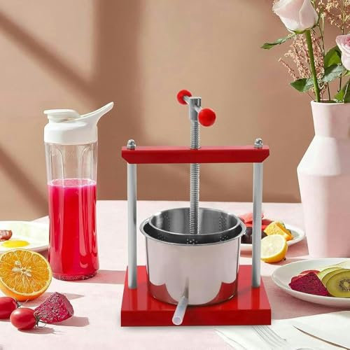 Electric Extractor Separator Fruit Wine Manual Press 3L / 6L Stainless Steel Manual Barrels Press Machine for Juice, Grape, Vegetable, Wine,