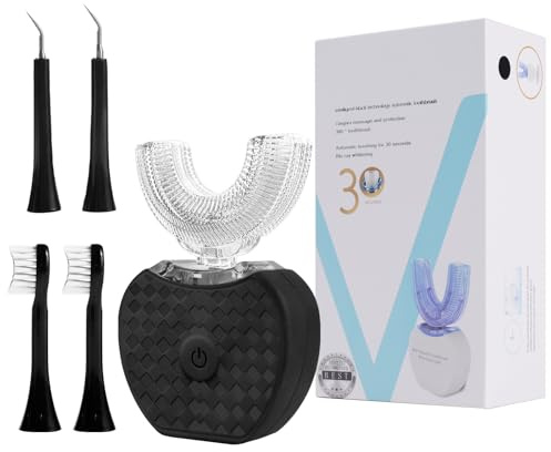 Xiarden KUOLAO U-Shaped Toothbrush for Adults - 360° Teeth Whitening & Mouth Cleansing, Hands-Free Gums Protection - Fast Charging & LED Light - Waterproof IPX7