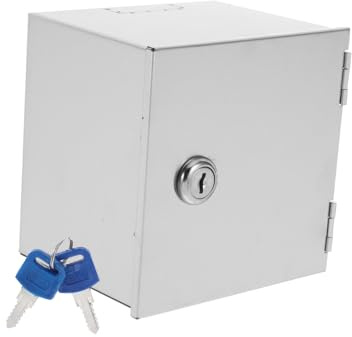 CONGARTENO Caja De Protección Antirrobo Para Enchufes Eléctricos Tapa Impermeable Para De Corriente Exterior Caja Protectora Enchufes Exterior Acero Inoxidable Con Cerradura 4.72X4.72X3.74In
