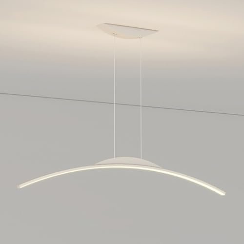 Lámpara Colgante Lineal Moderna LED Regulable, lámpara Colgante con Forma de Arco, iluminación de Isla de Cocina, lámpara de Techo Minimalista para Comedor, Oficina, Mesa de Billar con contr