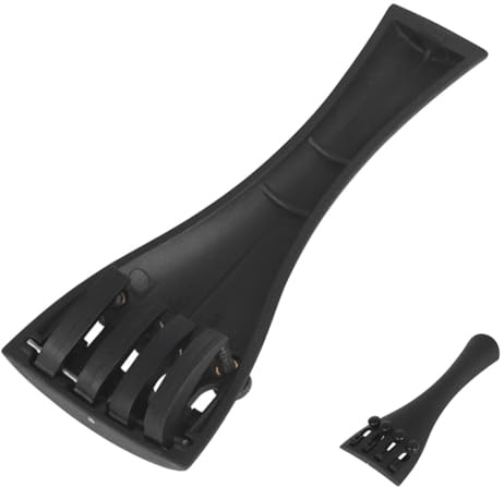DECORNIJIA Cordal de Violín que Mejora Volumen y Sustain de Fibra de Carbono Negro 4 Afinadores Finos Integrados Accesorio para Cuerdas de Violín 4/4 para 4 Cuerdas