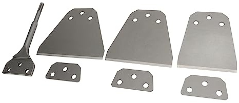 MasYosh Tile Removal Chisel Tool, Ultra Thin Heat Treated Spring Steel Floor Scraper Kit for Mortar and Tile Removal, with Flexible Blades for Electric Hammer Drills