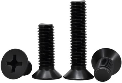 10-50 pz M2 .5 M3 M4 M5 Nero In Acciaio Inox 304 Croce Rotonda Piatta Vite A Testa Svasata Lunghezza: 4-12mm(10mm,M4 (20Pcs))
