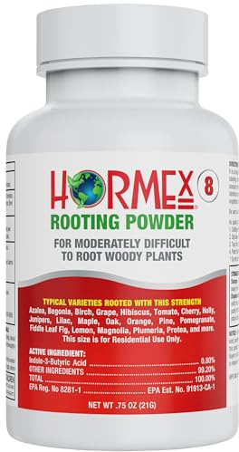 Hormex Rooting Powder #8 (0.80% IBA) for Semi-Hardwood Plants, Trees & Shrubs - High Strength Root Powder, Root Stimulator for Plants, Rooting Hormone for Cuttings, Cloning, & Woody Propagation