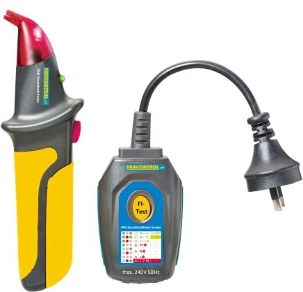 Pancontrol PAN Stromkreisfinder, Stromkreisprüfer und Suchgerät mit 30mA FI-Tester + Steckdosenprüfer