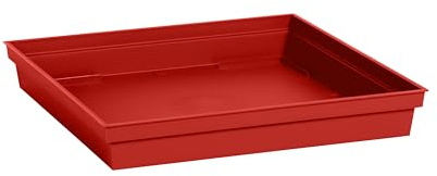 EDA Plastiques Soucoupe TOSCANE carré pour Pot 13626 R.RU Rouge/Rubis 32.6 x 32.6 cm