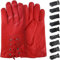 German Wear Damen Lederhandschuhe Lammnappa Handschuhe echtleder winter Handschuhe Gl-24 Rot - S=6 Handumfang 17cm