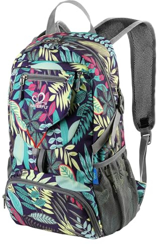 WATERFLY Ultraleicht Faltbar Klein Rucksack: 20L Leicht Packable Wanderrucksack Tagesrucksack Trekkingrucksack Outdoor Sportlich Backpack Travel Daypack für Herren Damen