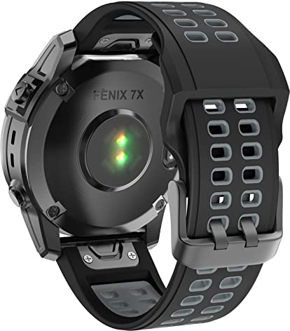 ISABAKE Sport Armband kompatibel mit Fenix 6X/Fenix 7X/Fenix 5X Plus/Fenix 6X Pro/Fenix 3/Fenix 3 HR/Tactix/Descent MK1/D2 Delta PX/D2 Ersatzarmband Smartwatch,QuickFit Uhrenarmband silikon 26mm