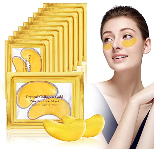 URAQT Parches Ojos Bolsas y Ojeras, 10 Pares Parches Ojeras Paquete Independiente, Eye Patches Colageno de Hidrogel, Mascarilla Ojos para Quita Ojeras y Bolsas, Cuidado Piel, Hidratante, Calmante