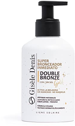 GISÈLE DENIS - Super Bronceador Corporal Inmediato Double Bronze Gold 250 ml, en Crema, Acelerador del Bronceado para Cuerpo, Bronceador Solar, Agradable Fragancia Natural, Fórmula Vegana
