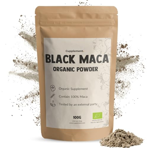Cupplement Maca Noire Poudre 100 g Bio Superaliment Racine Pure Sans Gélules Comprimés Arginine Tablettes Extrait ou Maca Jaune