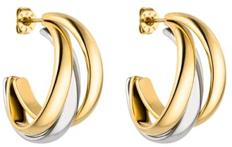 Purelei Cascade Ohrringe (Bicolor) – Damenohrringe aus langlebigem Edelstahl – Wasserfeste Ohrringe Damen – 2,0 cm Durchmesser – Modeschmuck für deinen individuellen Look