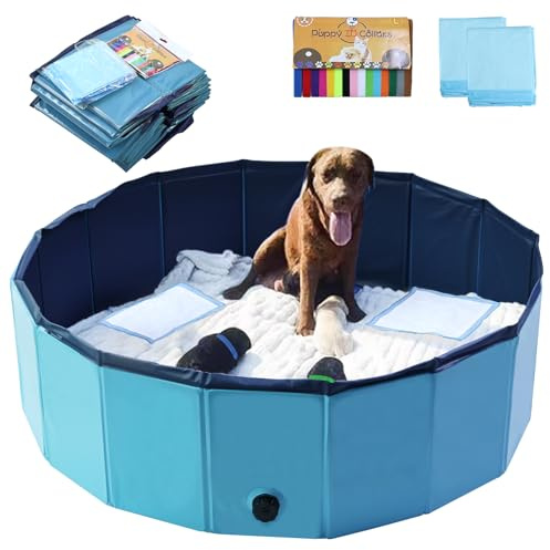 Artilife Dog Whelping Box Pool,Whelping Box for Dogs Birthing,Welping Box Whelping Pen for Puppies Whelping Supplies (Blue, 47 Dia.x12 H(120x30cm))