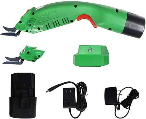 MXBAOHENG WBT-2 Cordless Electric Scissors 35W Rechargeable Fabric Cutter 0-8mm Electric Dressmakers Scissors for Cutting Fabric/Carpet/Leather(One Battery & A,B Cutter Head)