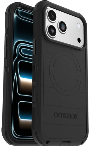 OtterBox Defender Series Pro MagSafe Case for iPhone 17 Pro Max, Shockproof, Drop Proof, Ultra-Rugged, Protective Case, 7x Tested to Military Standard, Black, Non-Retail Packaging