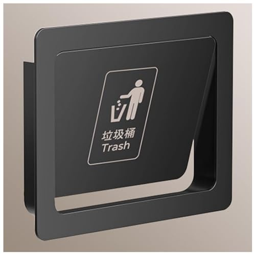 Cubo de Basura Empotrado Táctil para Armario – Conducto de Residuos de Cierre Automático, Organizador de Basura Oculto Ahorrador de Espacio para Cocina y Baño(Black,Style 4)