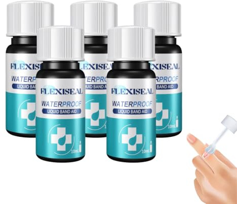 Vendaje líquido impermeable – Pegamento líquido para la piel para heridas – Spray de yeso líquido, película protectora transpirable para el cuidado de heridas, adhesivo transparente de (5 botellas)