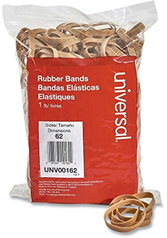 Rubber Bands, Size 62, 2-1/2 x 1/4, 490 Bands/1lb Pack