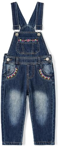 KIDSCOOL SPACE Jean Workwear,Light Blue, Baby & Little Boys/Girls Blue Denim Dungaree,Jean Overalls