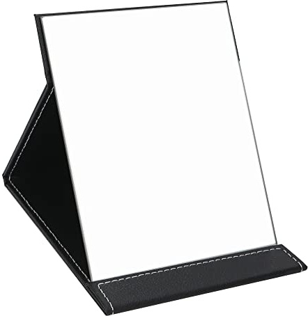 EFAILY Folding Travel Mirror, PU Portable Adjustable Rectangular Ultrathin Mirror, for Travel, Camping,Home (4.3W×2.9L)