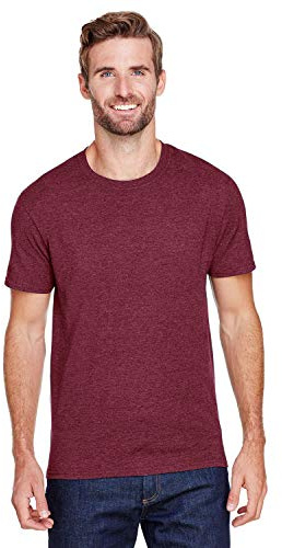 Jerzees Men's 5.2 oz, Premium Blend Ring-Spun T-Shirt, Maroon Heather, Medium