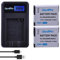 DuraPro 2 Packs 1250mAh DMW-BCM13 Akku + LCD-USB-Ladegerät für Panasonic Lumix ZS40 / TZ60-, ZS45 / TZ57-, ZS50 / TZ70-, ZS27 / TZ37-, TZ41-Kameras