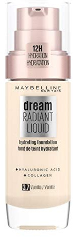 Maybelline New York Make Up, Dream Radiant Liquid Make-Up, Flüssige Foundation, Nr. 37 Vanilla, 30 ml