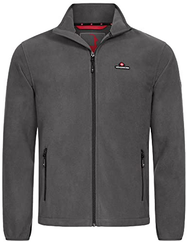 Höhenhorn Badus Fleecejacka för män microfleece full dragkedja troyer utomhus vandring vandring, GRÅ, 3XL