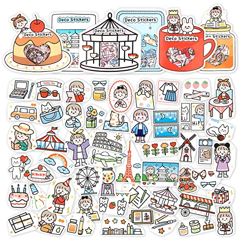 6 Packungen Scrapbooking Aufkleber Washi Aufkleber Dekoration Aufkleber für Kinder Planer Aufkleber 240 Stück 6 Themen Sortiert für Nachrichten im Büro, Zuhause, Schule (Beauty)