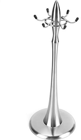 Organizador giratorio para utensilios de cocina, soporte para utensilios de cocina de acero inoxidable con 6 ganchos para espátula y cuchara